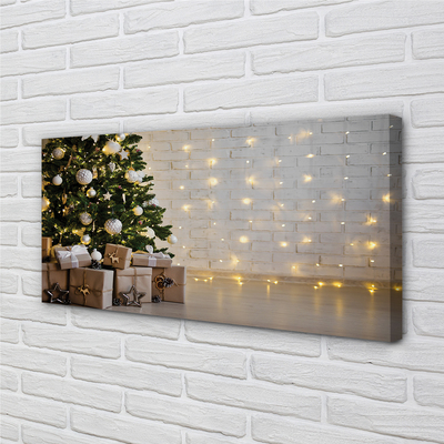 Pintura em tela Árvores de Natal, presentes, decorações