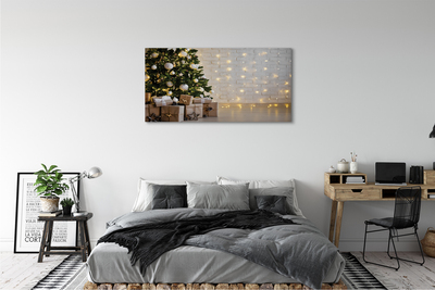 Pintura em tela Árvores de Natal, presentes, decorações