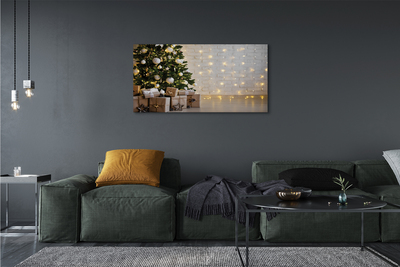 Pintura em tela Árvores de Natal, presentes, decorações
