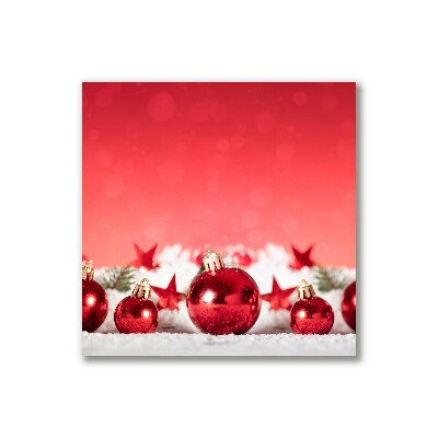 Quadro de parede em tela Presente de Natal com bolas de neve