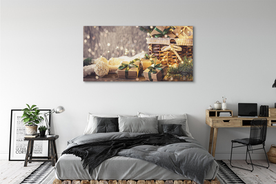 Quadro em tela Presentes galhos enfeites