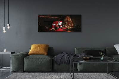 Quadro em tela Árvores de Natal presentes decorações Papai Noel