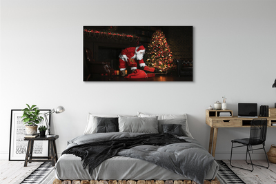 Quadro em tela Árvores de Natal presentes decorações Papai Noel