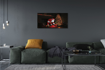 Quadro em tela Árvores de Natal presentes decorações Papai Noel