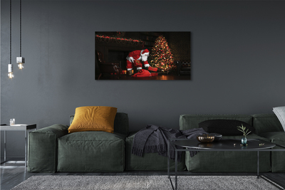 Quadro em tela Árvores de Natal presentes decorações Papai Noel