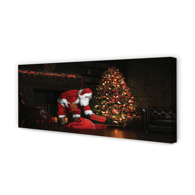 Quadro em tela Árvores de Natal presentes decorações Papai Noel