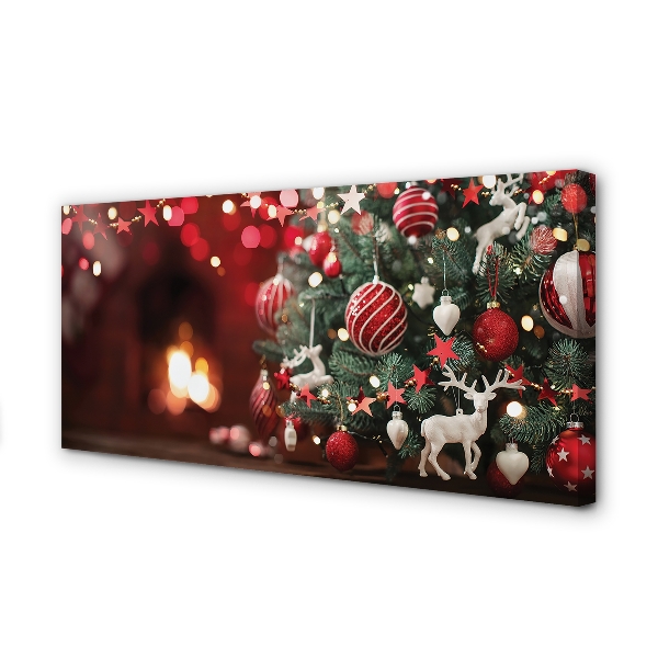 Quadro em tela enfeites de árvore de natal