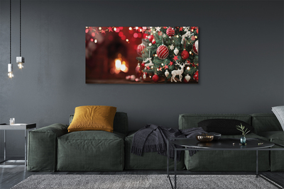 Quadro em tela enfeites de árvore de natal