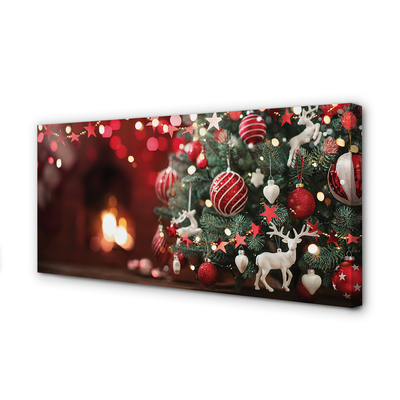 Quadro em tela enfeites de árvore de natal