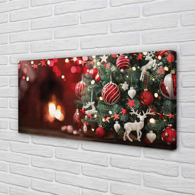 Quadro em tela enfeites de árvore de natal