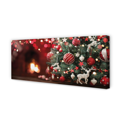 Quadro em tela enfeites de árvore de natal