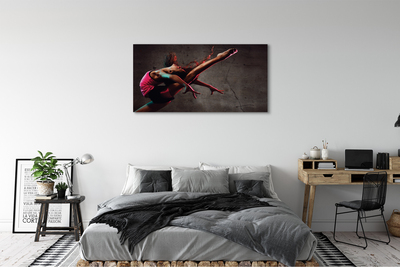 Pintura em tela Mulher fazendo espacate