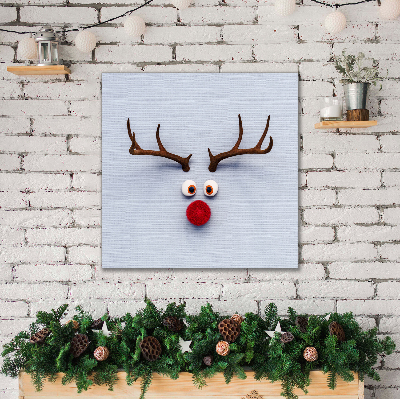 Quadro de parede em tela Rudolph, a rena do Natal