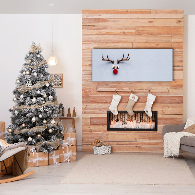 Quadro de parede em tela Rudolph, a rena do Natal