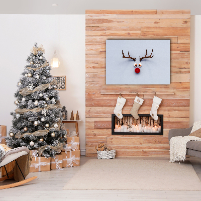 Quadro de parede em tela Rudolph, a rena do Natal