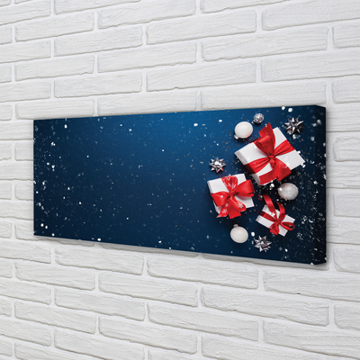 Quadro em tela Presentes enfeites de neve