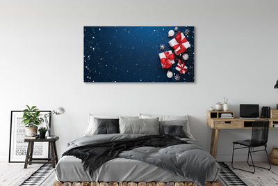 Quadro em tela Presentes enfeites de neve