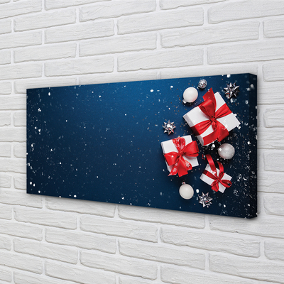 Quadro em tela Presentes enfeites de neve