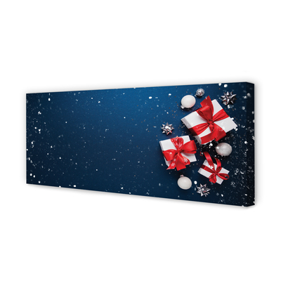 Quadro em tela Presentes enfeites de neve