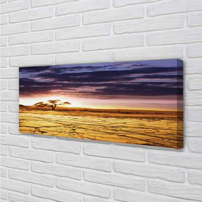 Quadro em tela Nuvens árvores céu