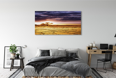 Quadro em tela Nuvens árvores céu