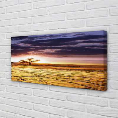 Quadro em tela Nuvens árvores céu