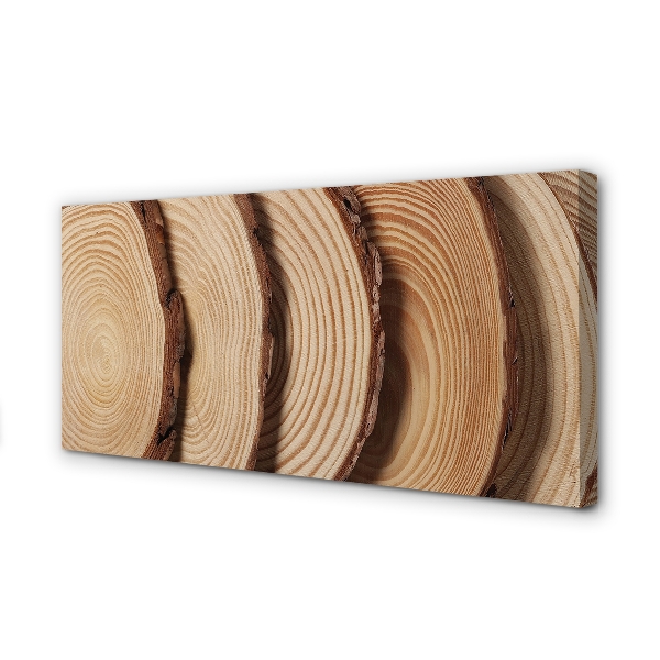 Pintura em tela Fatias de grãos de madeira