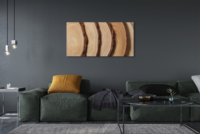 Pintura em tela Fatias de grãos de madeira