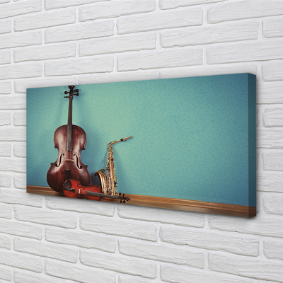 Quadro em tela trompete violino