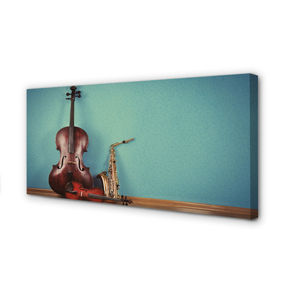Quadro em tela trompete violino