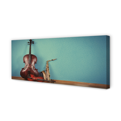 Quadro em tela trompete violino