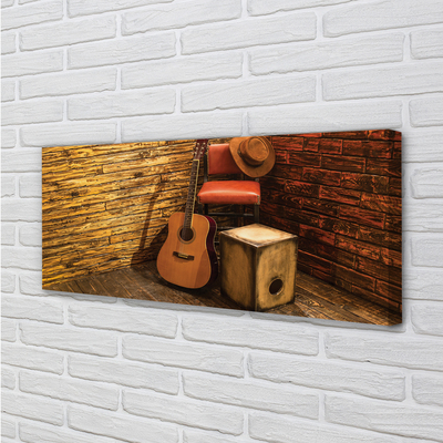 Pintura em tela Cadeira de chapéu de guitarra