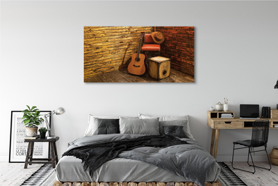 Pintura em tela Cadeira de chapéu de guitarra