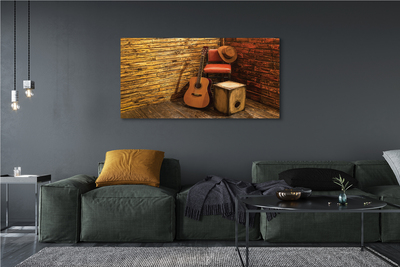 Pintura em tela Cadeira de chapéu de guitarra