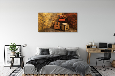 Pintura em tela Cadeira de chapéu de guitarra