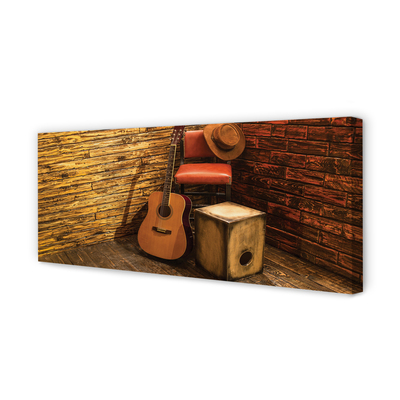 Pintura em tela Cadeira de chapéu de guitarra