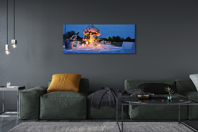 Quadro em tela Rosas de jantar, vinho, tulipas