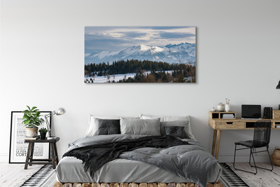 Pintura em tela Montanhas neve de inverno