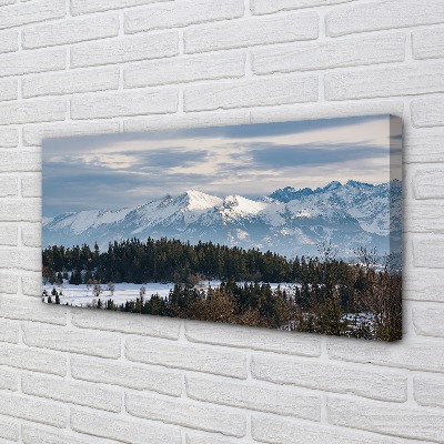 Pintura em tela Montanhas neve de inverno