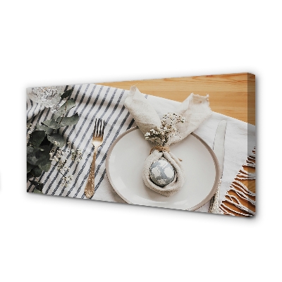 Quadro em tela Prato de flor de ovo