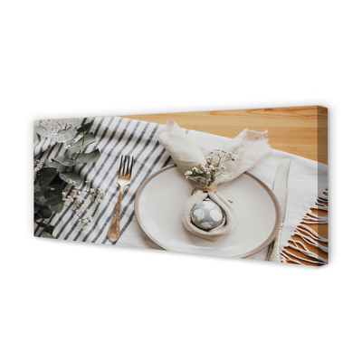 Quadro em tela Prato de flor de ovo