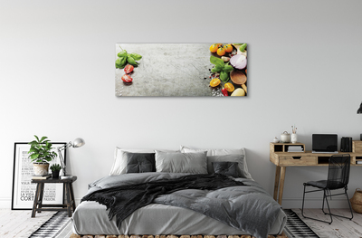 Pintura em tela Pimenta, sal, cebola roxa