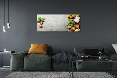 Pintura em tela Pimenta, sal, cebola roxa