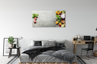 Pintura em tela Pimenta, sal, cebola roxa