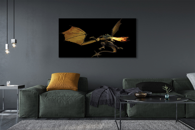 Pintura em tela Dragão cuspidor de fogo