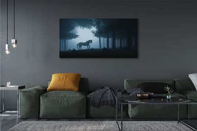 Pintura em tela Unicórnio da noite da floresta