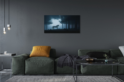 Pintura em tela Unicórnio da noite da floresta