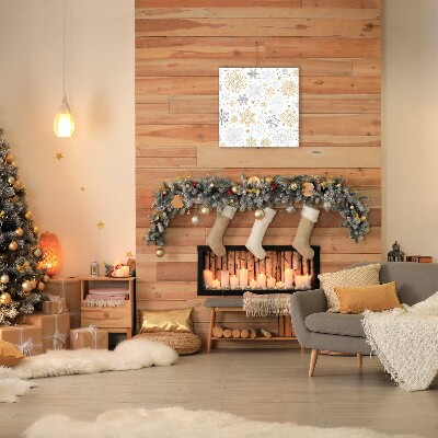 Quadro de parede em tela Flocos de neve Natal Inverno