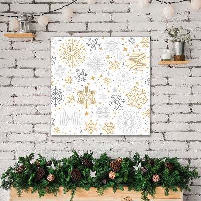 Quadro de parede em tela Flocos de neve Natal Inverno