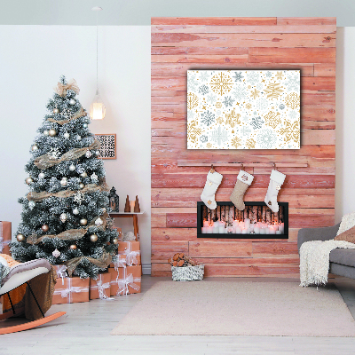 Quadro de parede em tela Flocos de neve Natal Inverno